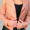 Chelsea-women pick sheepskin nappa leather jacket biker style