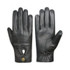 Epsom- men's black leather gloves knitted cuff with cashmere wool blend lining