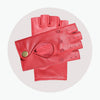 Women's fingerless leather driving gloves