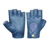 Sheepskin leather half finger driving racing gloves in Blue